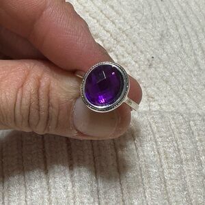 Purple gem silver ring